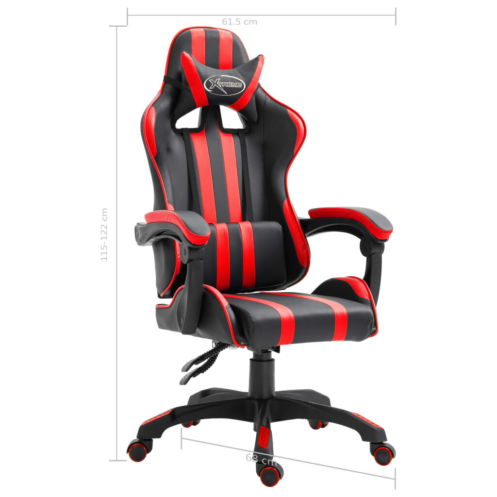vidaXL Gaming stoel, rood, kunstleer