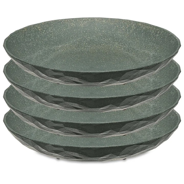 Koziol - CLUB PLATE Teller tief, Ø 22 cm, nature ash grey (4er-Set)