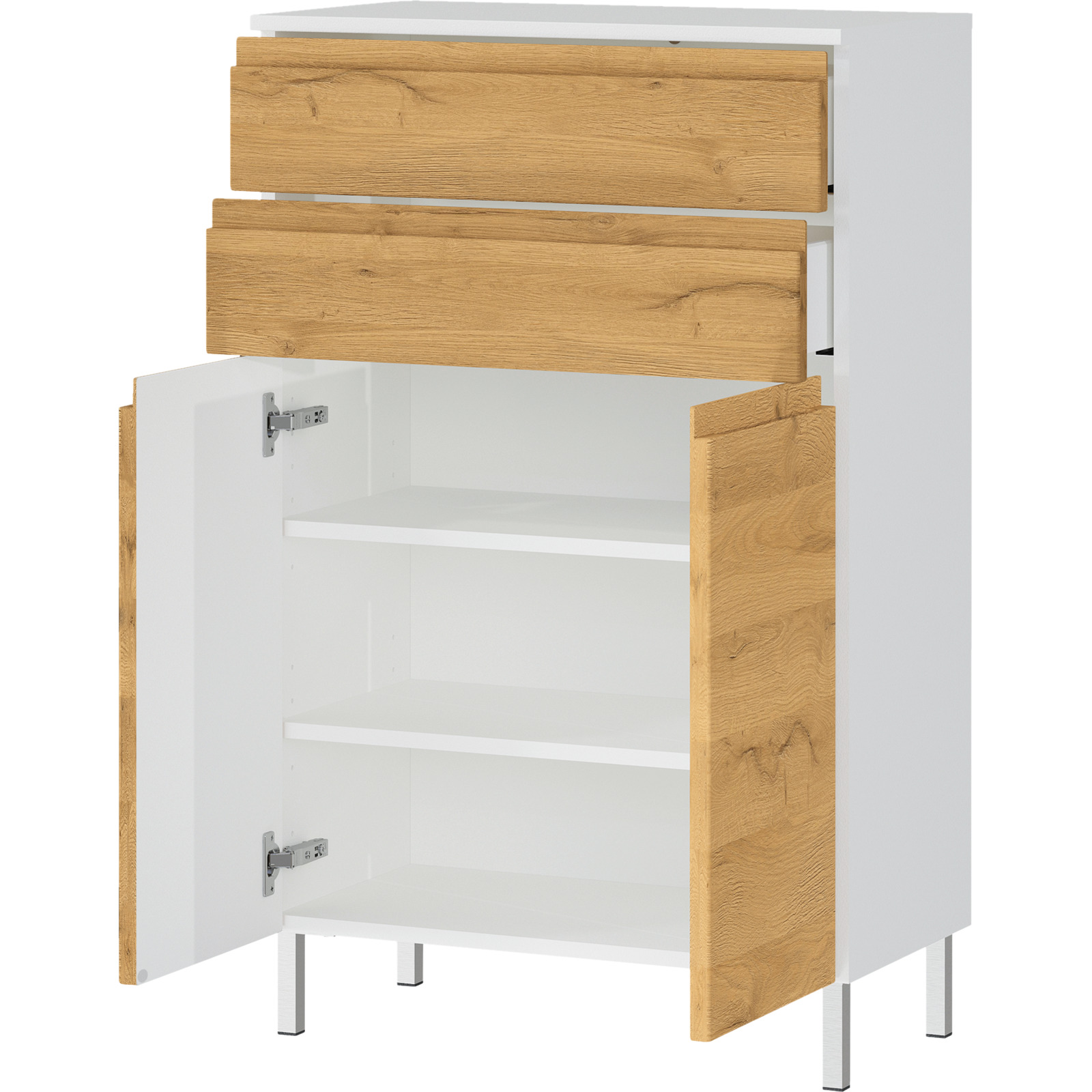 Badkommode Torra Dekor weiss/Eiche 60 x 97 x 34 cm