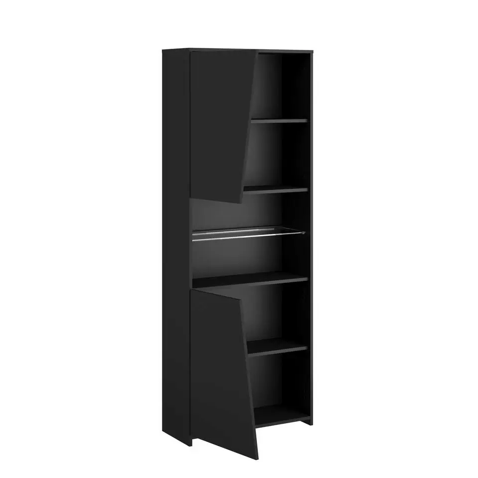 Gaming boekenkast 67cm met ledstrip - zwart
