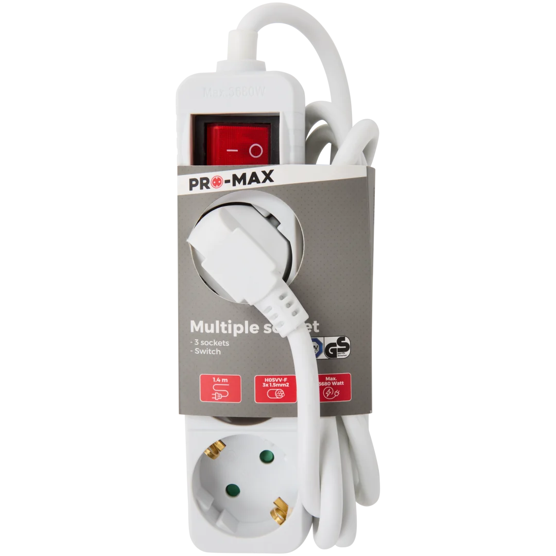Pro-max stekkerdoos 3-voudig