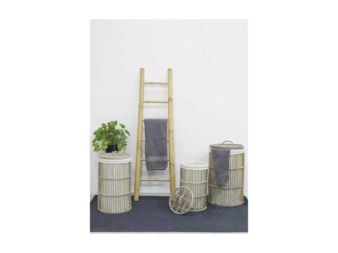 Paniers à linge en poelet gris (Lot de 3)