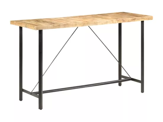 Table de bar 180x70x107 cm Bois de manguier brut