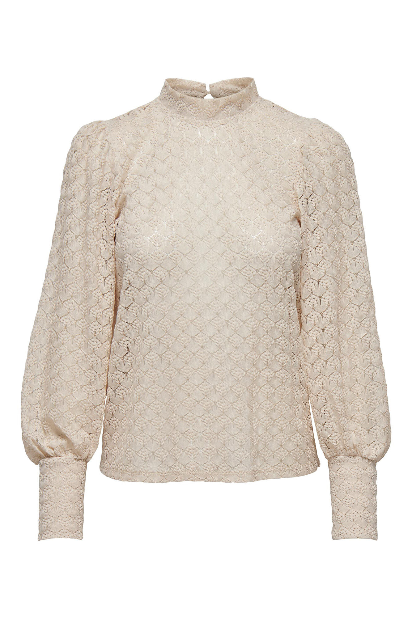 Blusa de renda de mangas compridas