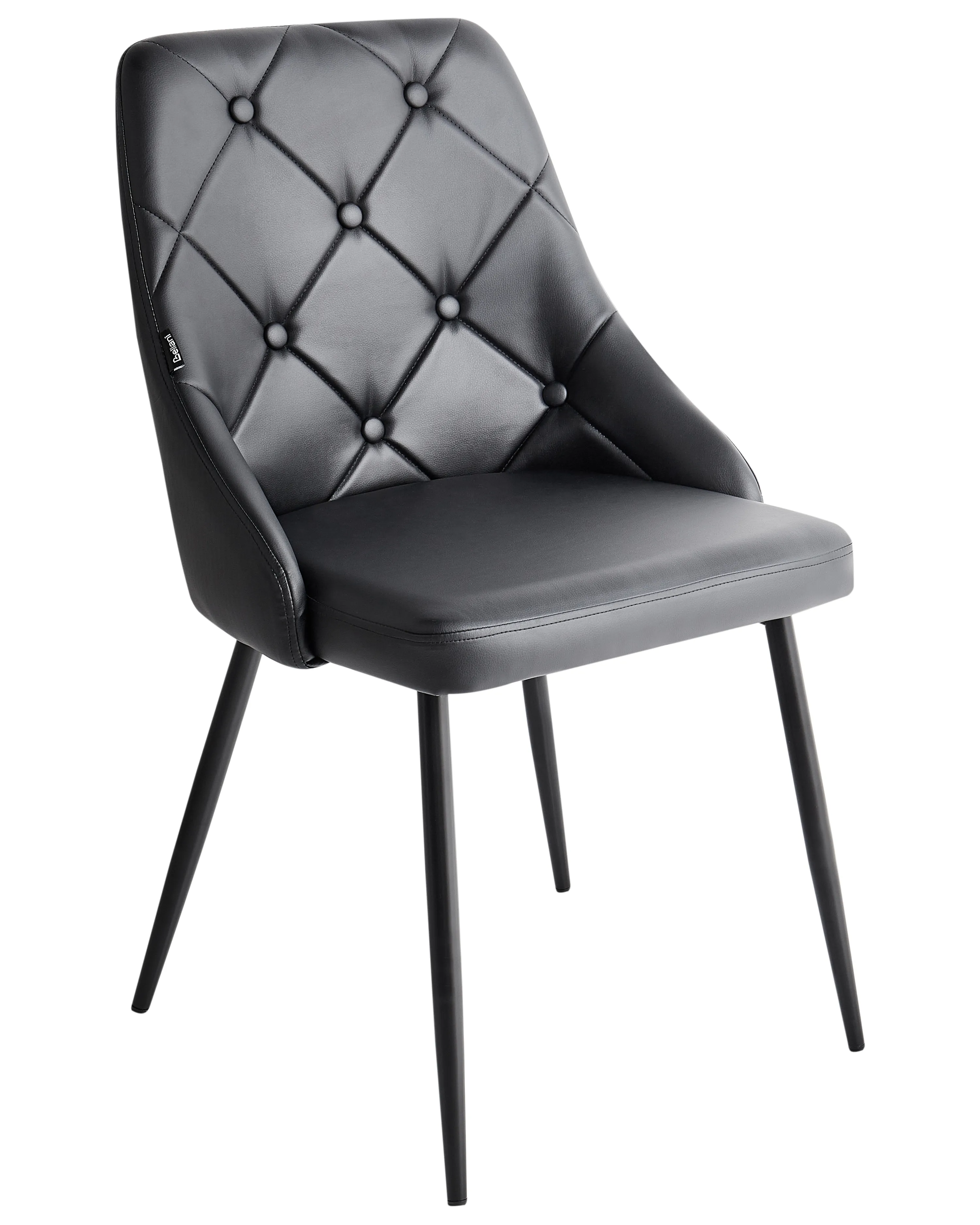 Set van 2 eetkamerstoelen VALERIE Kunstleer Zwart