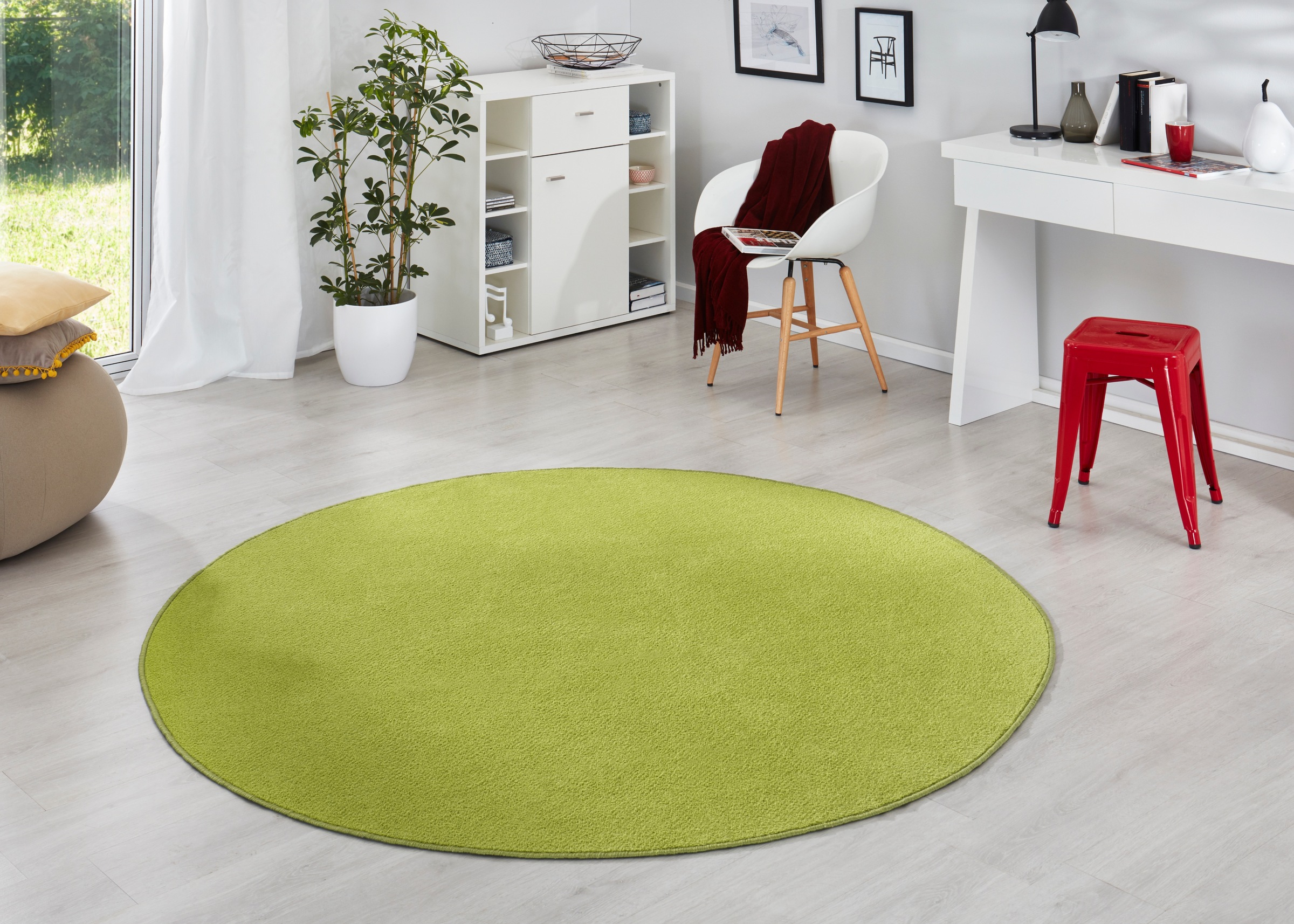 HANSE Home Teppich »Fancy« rund 7 mm Höhe Kurzflor, Weich, Einfarbig, Wohnzimmer, Schlafzimmer, Esszimmer