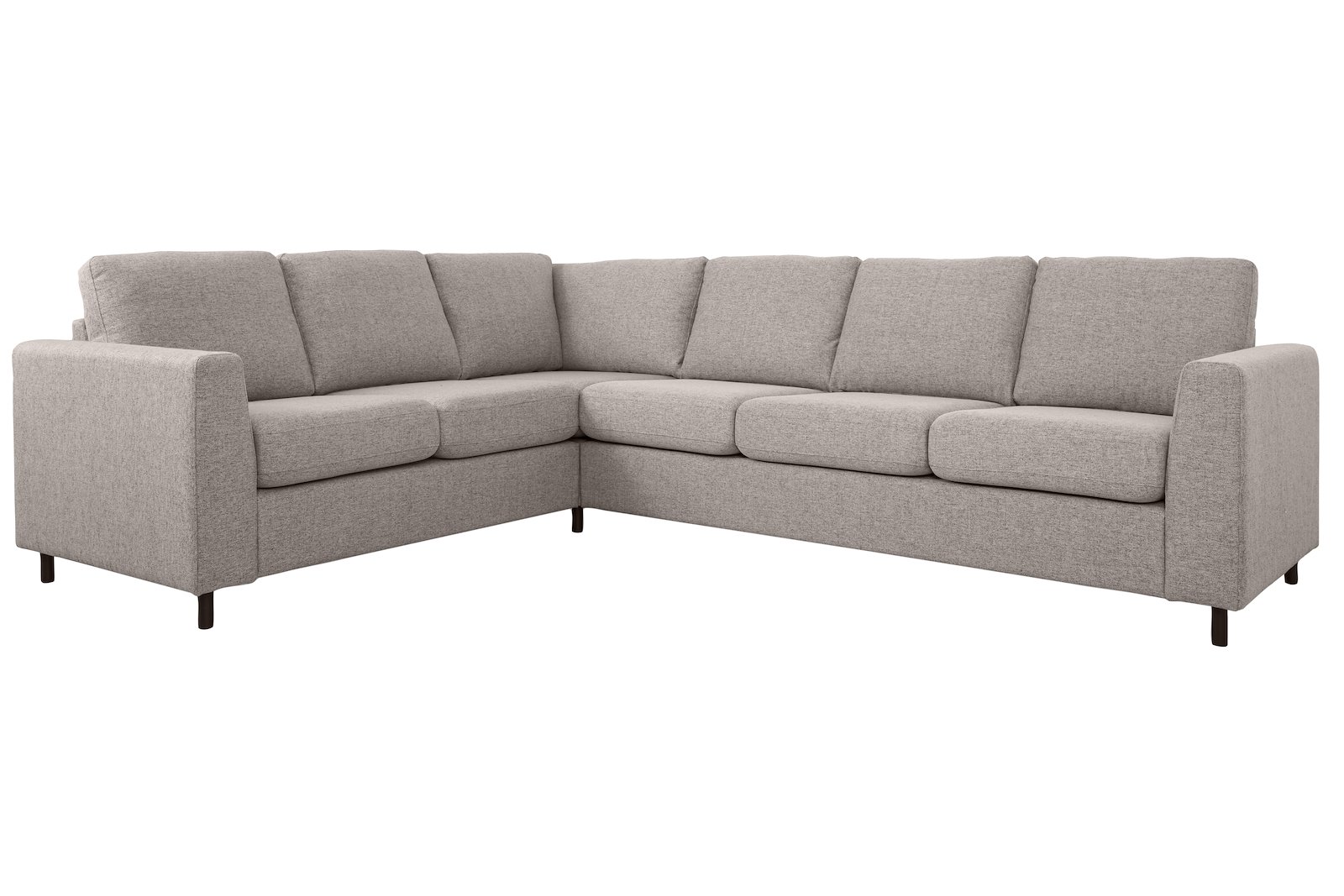 Oslo hjørnesofa 32-23-Vendbar sofa i tekstil Hygge 11 beige med sorte ben.