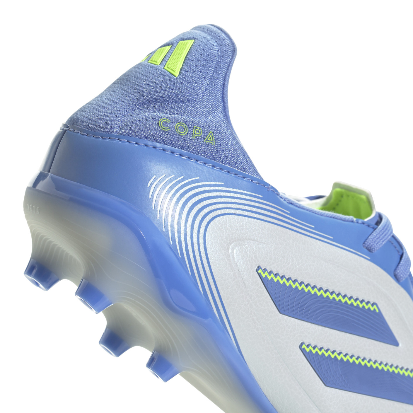 Adidas Copa Pure III League Gras / Kunstgras Voetbalschoenen (MG) Blauw Grijs Neongeel