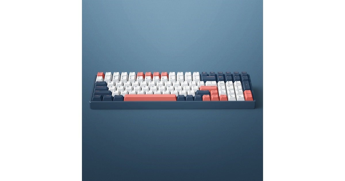 IqunixF97 Coral Sea Wireless Mechanical Keyboard, gaming toetsenbord  (Donkerblauw/koraal, US lay-out, IQUNIX Moonstone, RGB leds, 96%, Hot-swappable, PBT, 2.4GHz | Bluetooth 5.1 | USB-C)