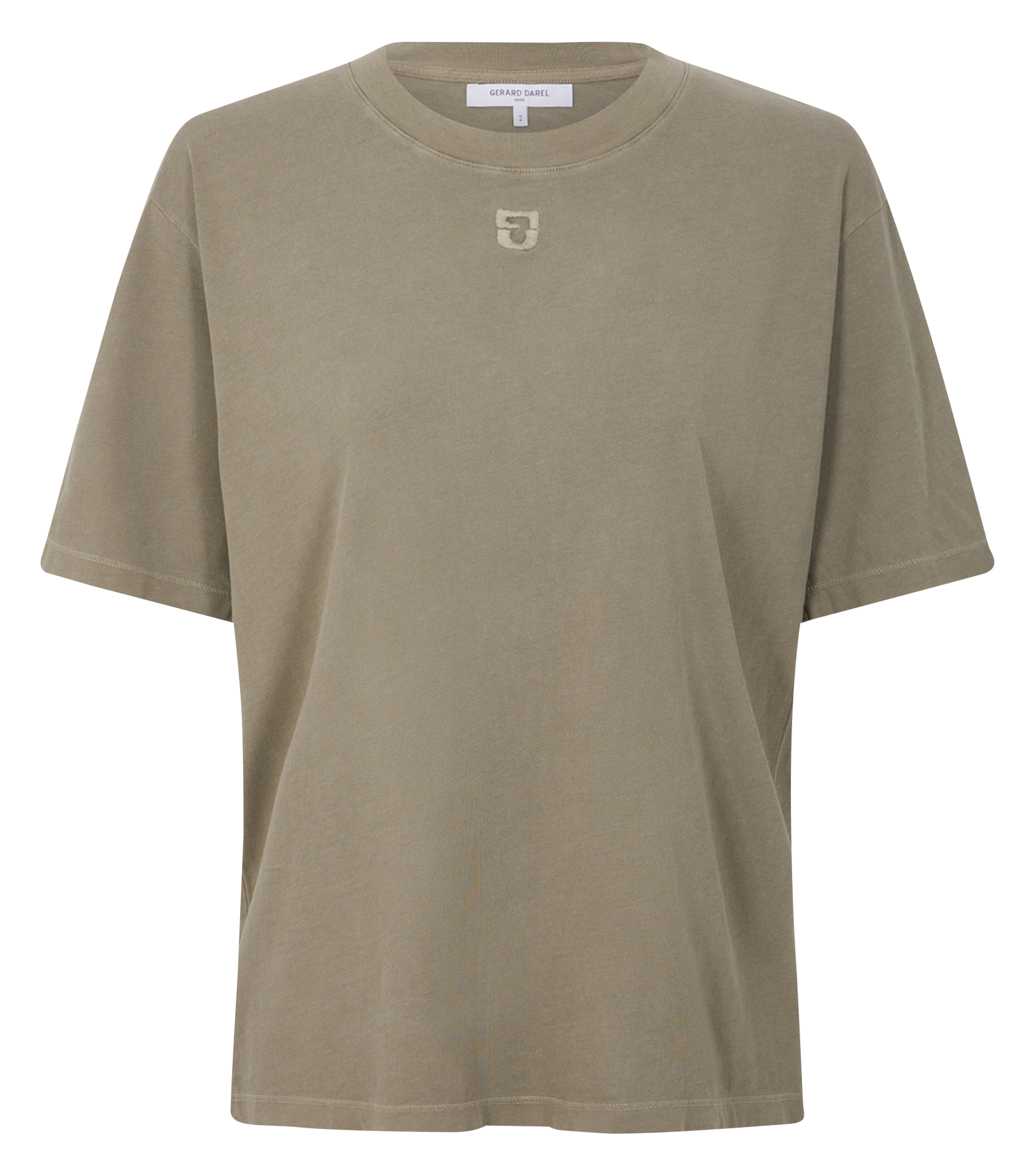 AZEMIA - Tee-shirt col rond droit en coton | Vert