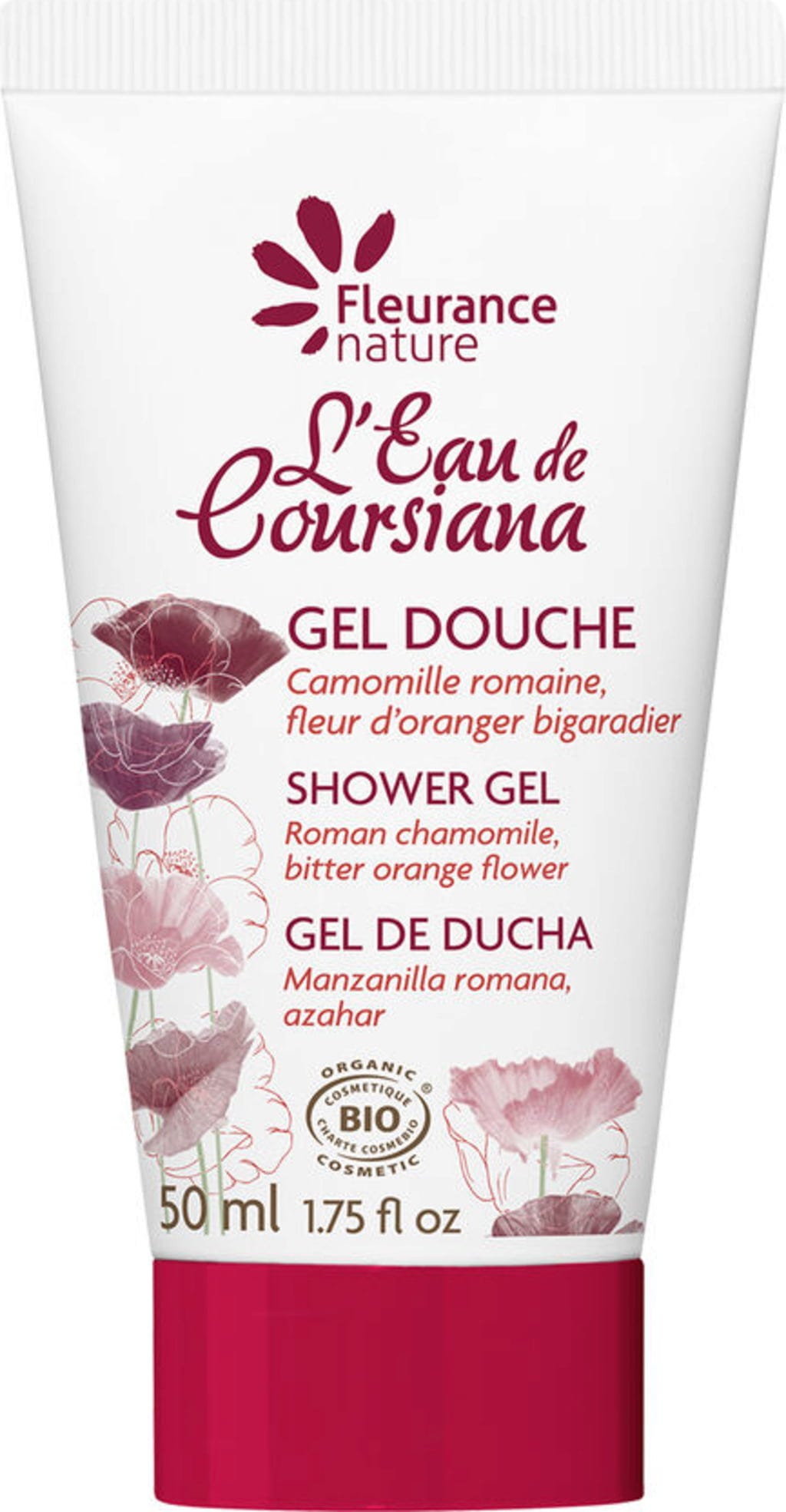 Fleurance nature  L'Eau de Coursiana Shower Gel Chamomile & Orange Flower, 50 ml