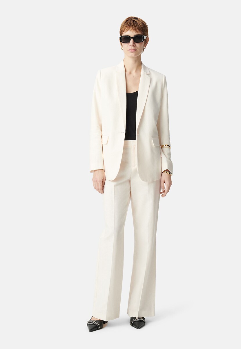 IKKS<br>Blazer oversized em linho e algodão