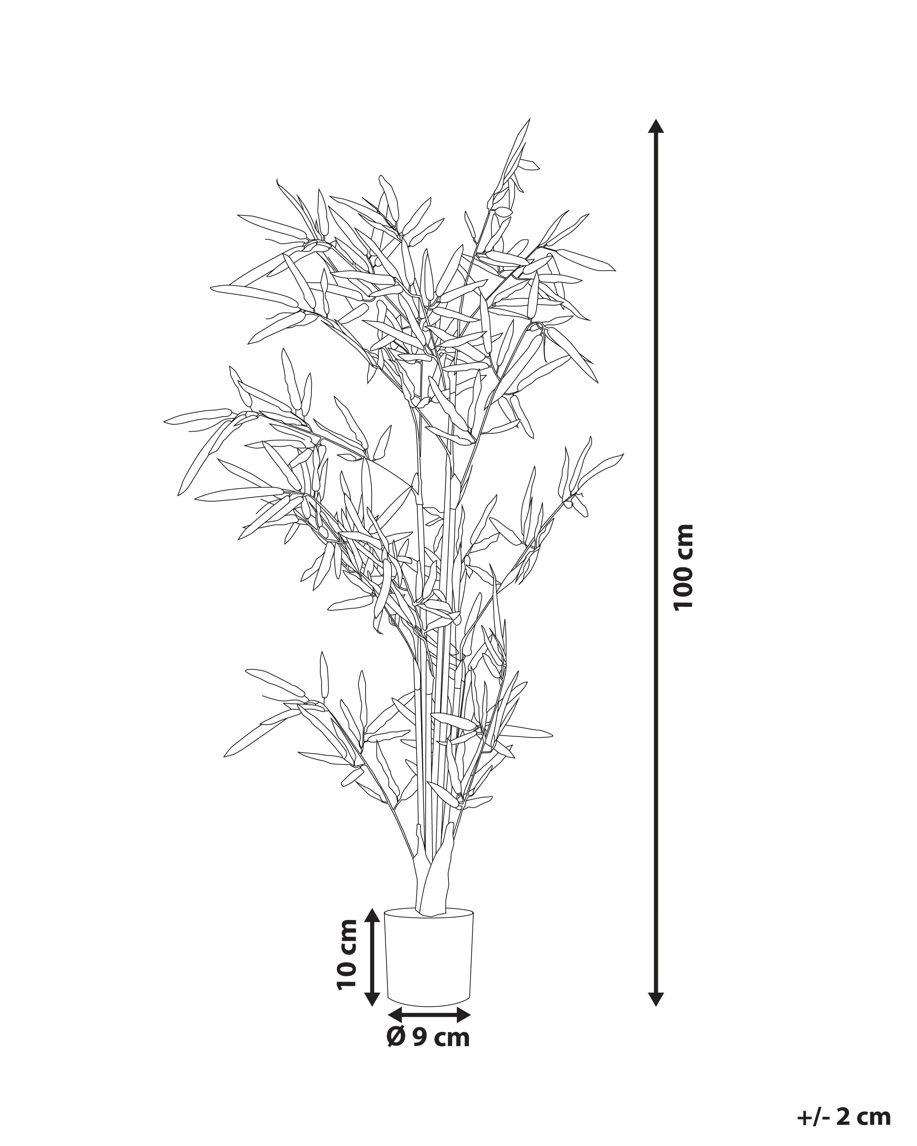 Kunstplant BAMBUSA VULGARIS 100 cm Groen