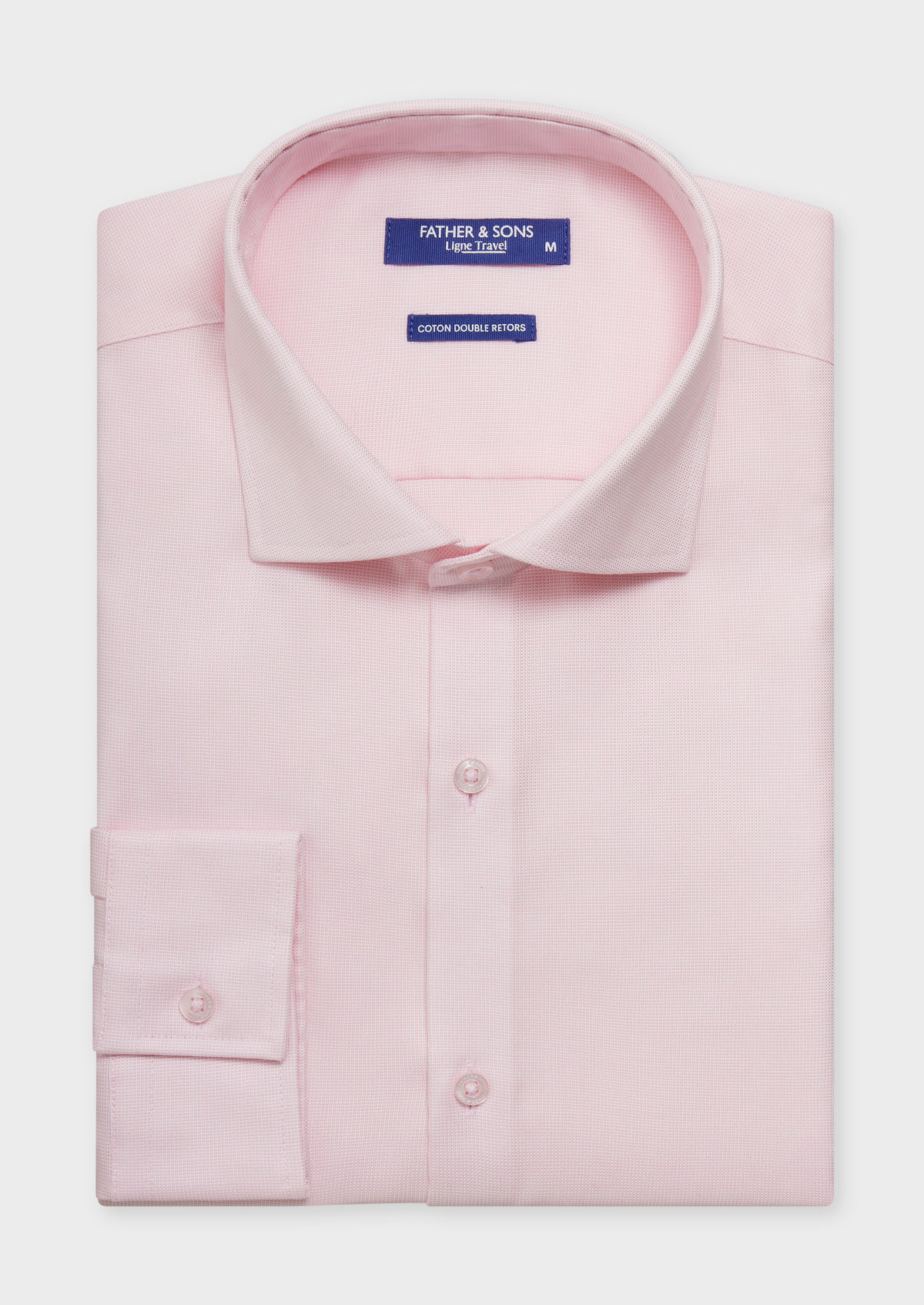 Chemise habillée non-iron Regular en coton Jacquard blanc à motif fantaisie rose