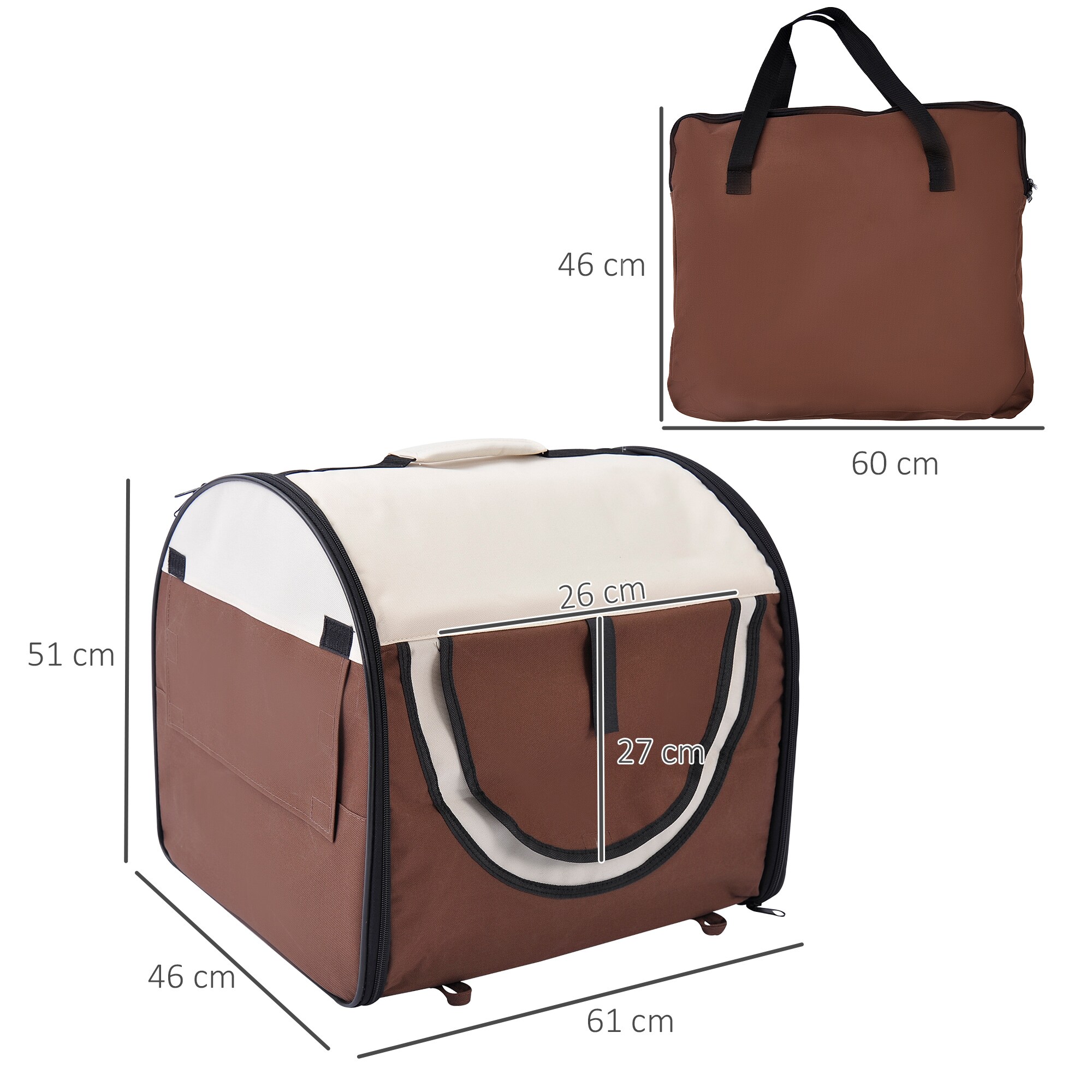 PawHut Hundetransportbox in Größe M M: 61 x 46 x 51 cm (LxBxH)