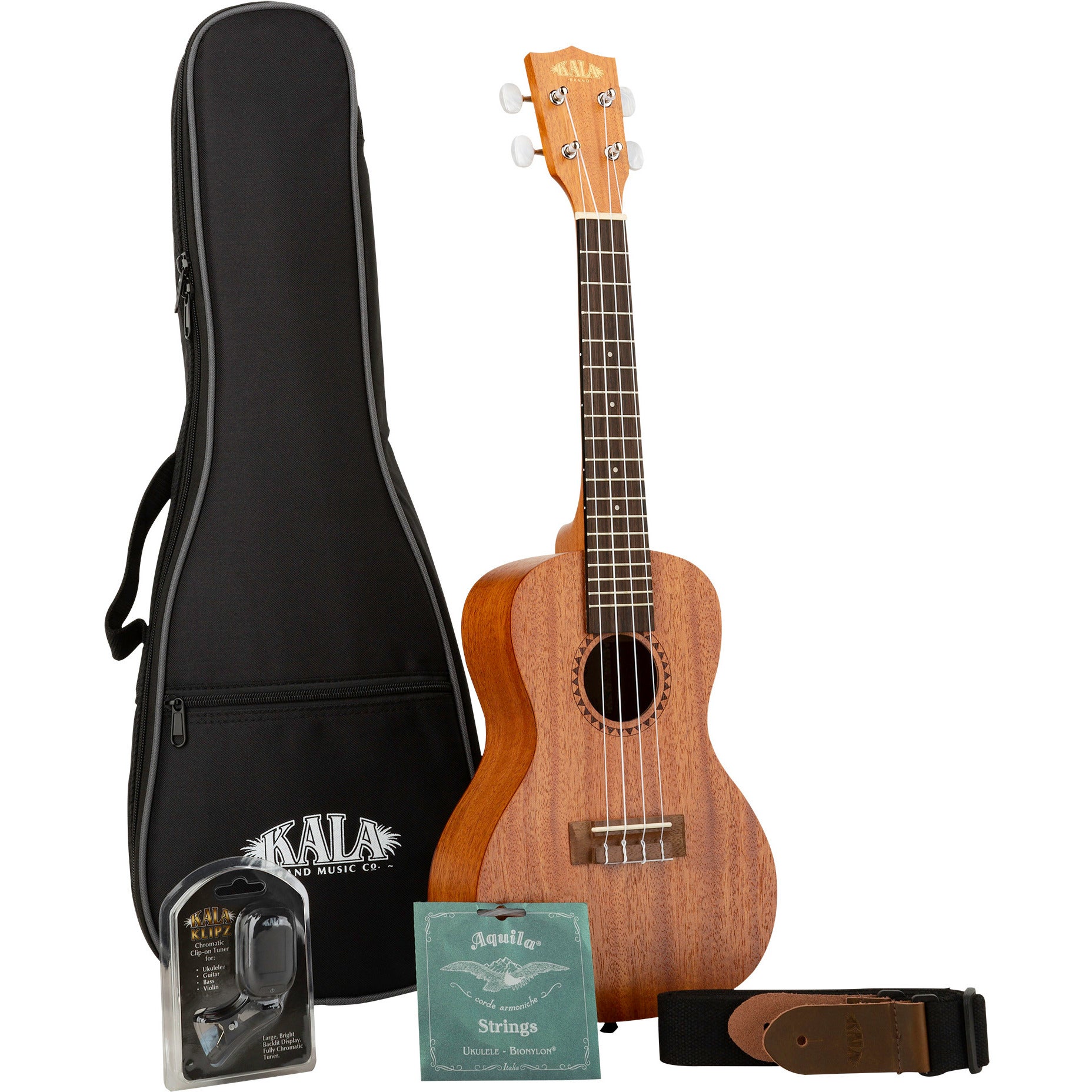 Kala KA 15 C BNDL RW startersset concert ukelele + gigbag + tuner + riem + snaren