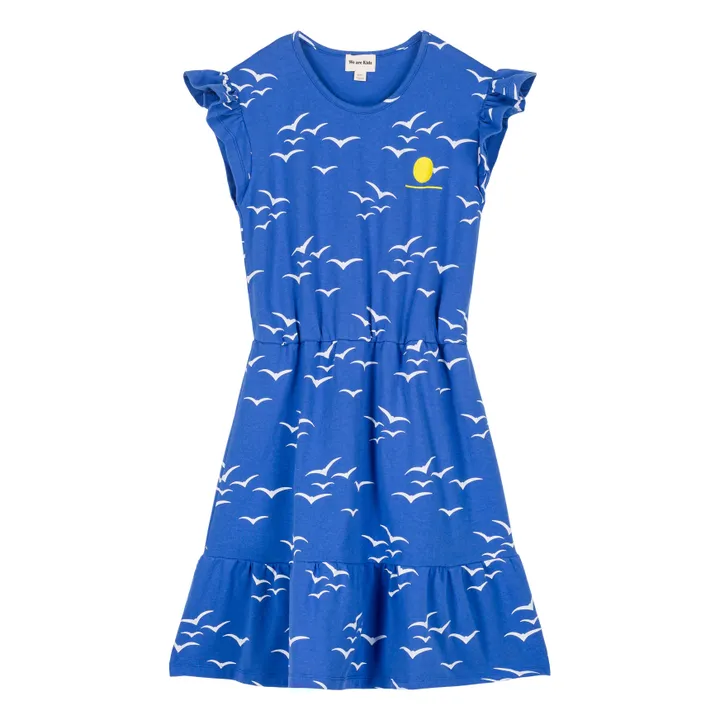 We Are Kids Robe Apoline Oiseaux Coton Bio | Bleu