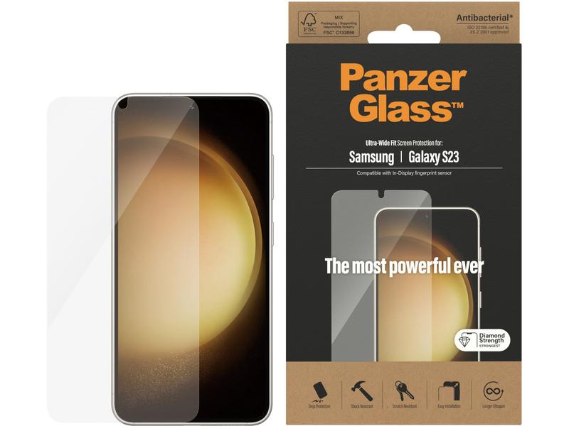 Panzerglass Displayschutz Ultra Wide Fit Galaxy S23 Display-Schutzfolie für das Samsung Galaxy S23