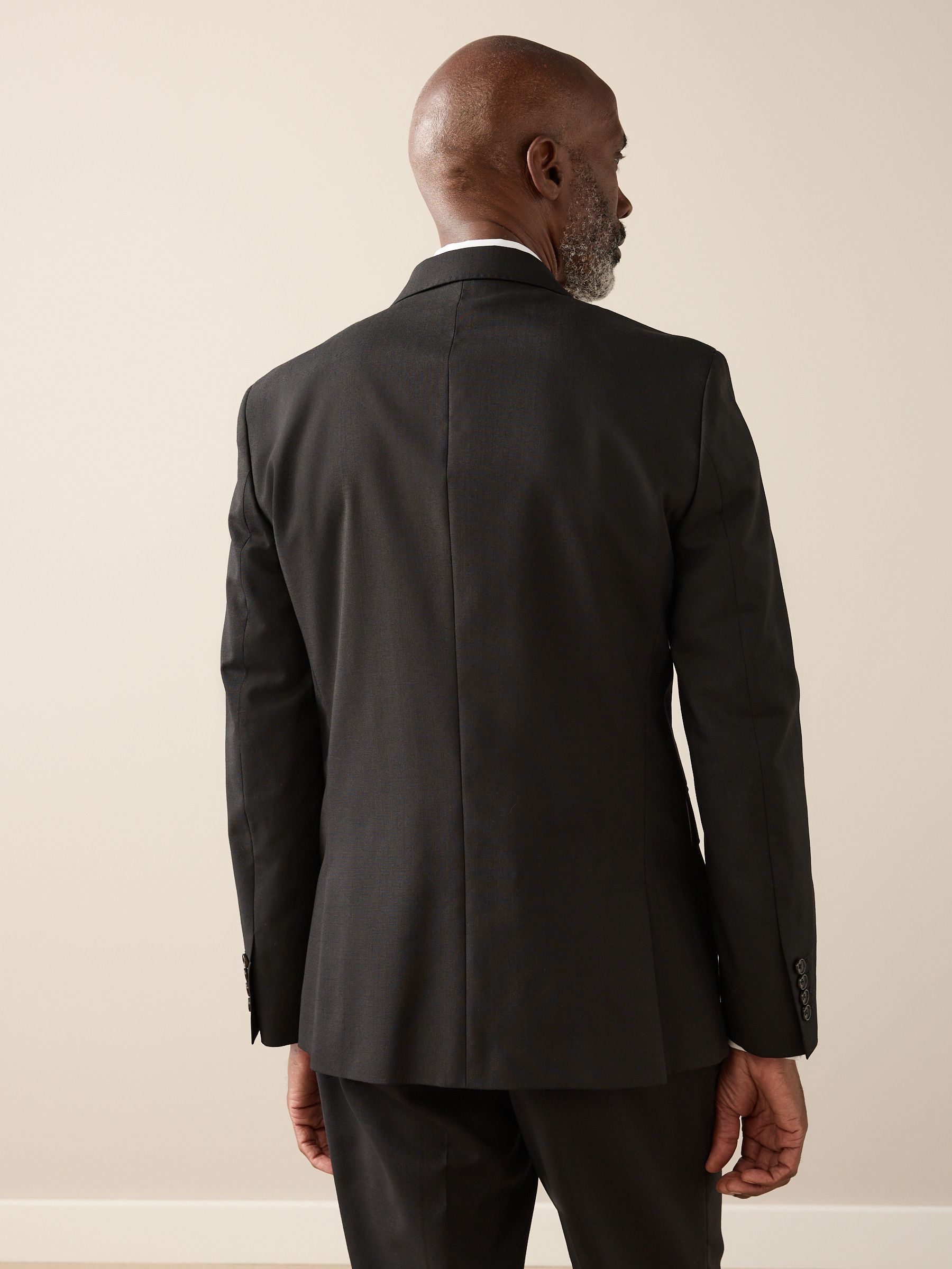 Zwart - Slim Fit - Slim Fit Signature Nova Fides 100% Italian Wool Suit Jacket