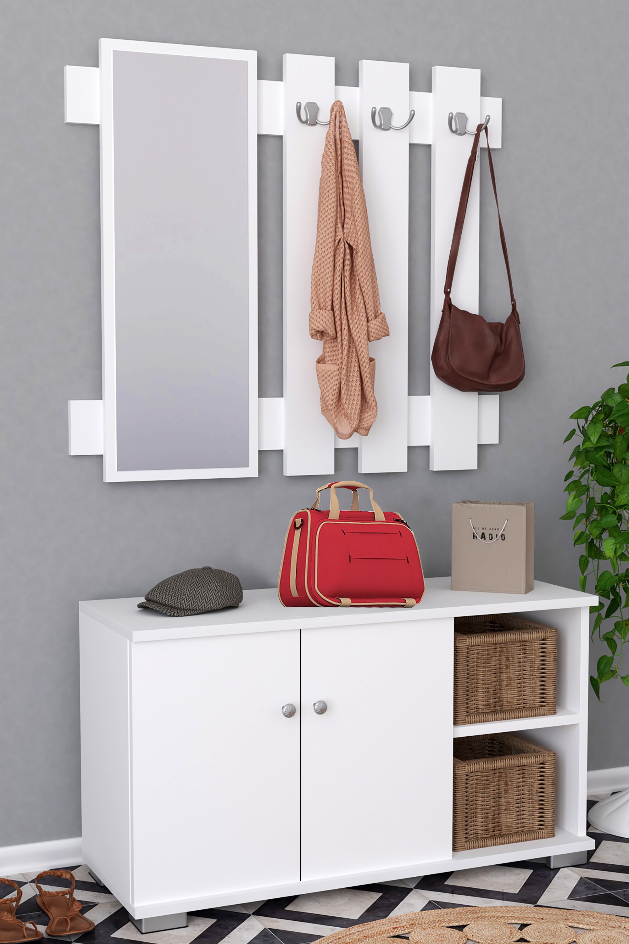 VCM 2-tlg. Holz Sitzbank Schuhschrank Schuhregal Garderobe Dielenmöbel Gados XL