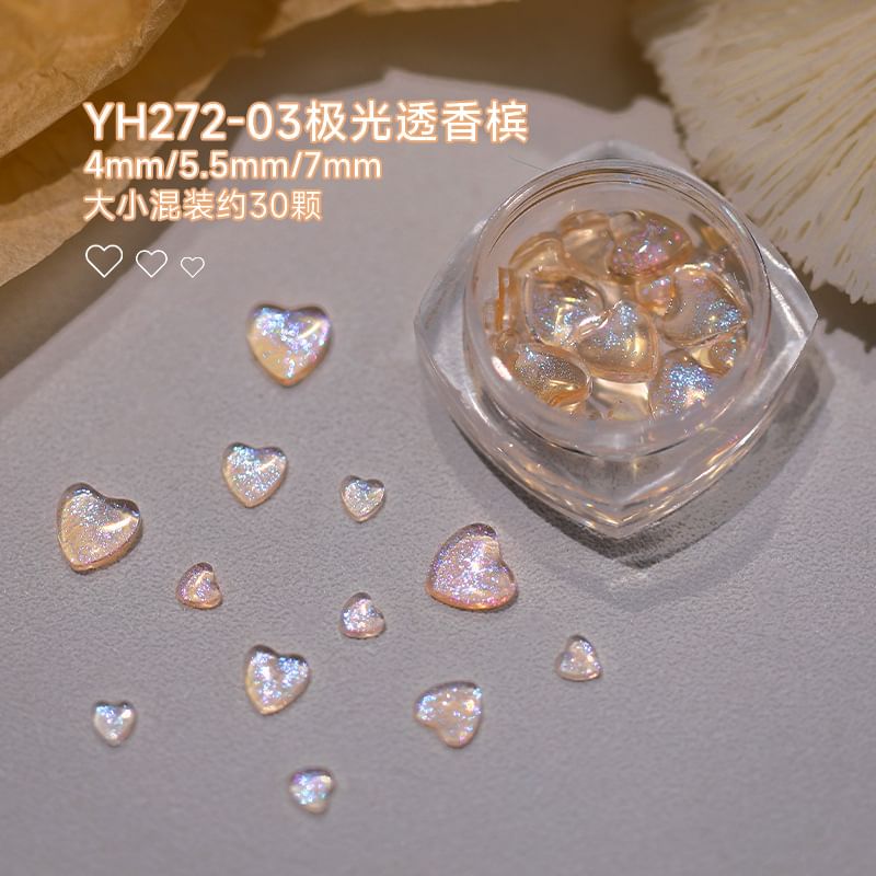 Padoma - Set van 30: Hart Glitter Nail Art Decoratie