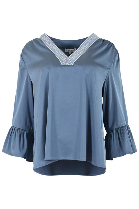 Maicazz blauwe dames blouse