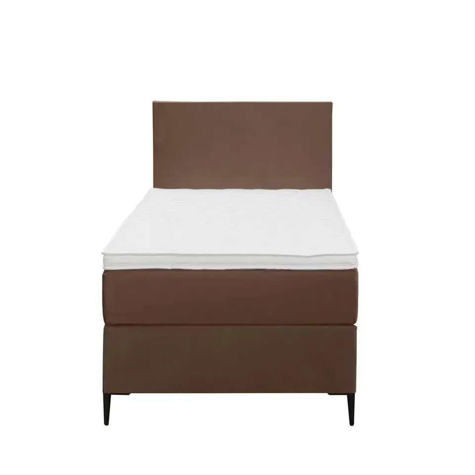 Boxspring Liv egaal - bruin - 90x200 cm - slanke poot