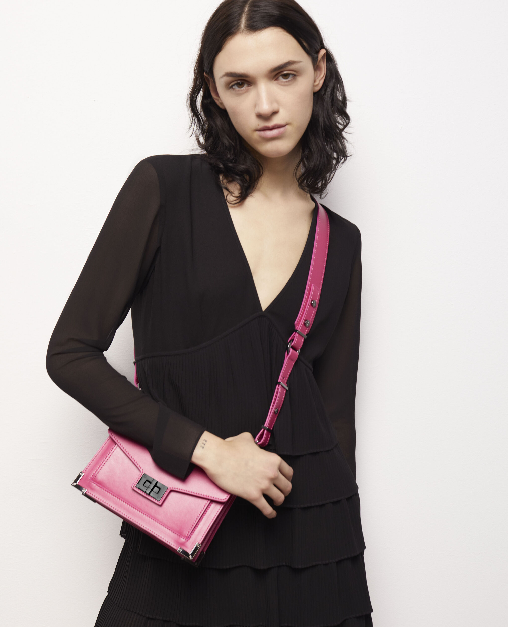 Sac Emily small en cuir rose