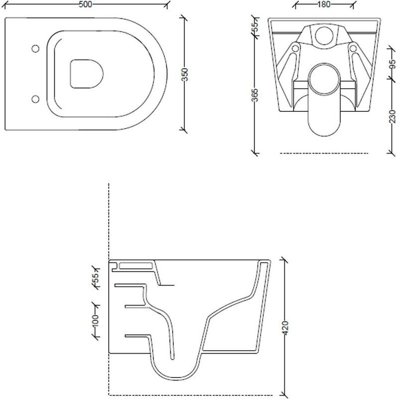 Geberit - UP320 - Toiletset - Wit - Plana Rimless - Met Sigma Drukplaat