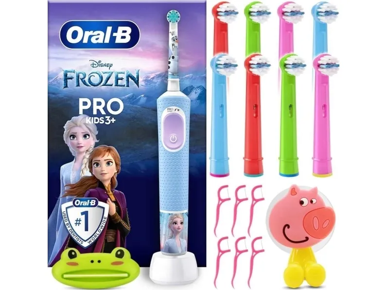 Oral-B Pro Kids, Barn, Roterende, pulserende tandbørste, Daglig pleje, Super sensitive, Lyse Blå, Batteri, Indbygget batteri