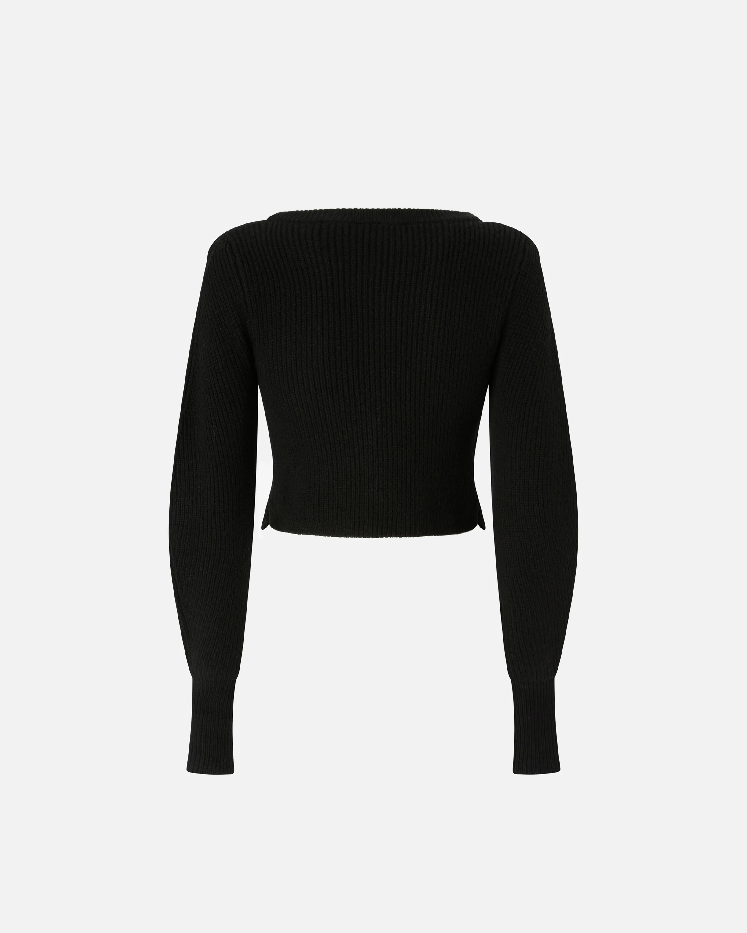 Cardigan court côtelé avec base | Noir
