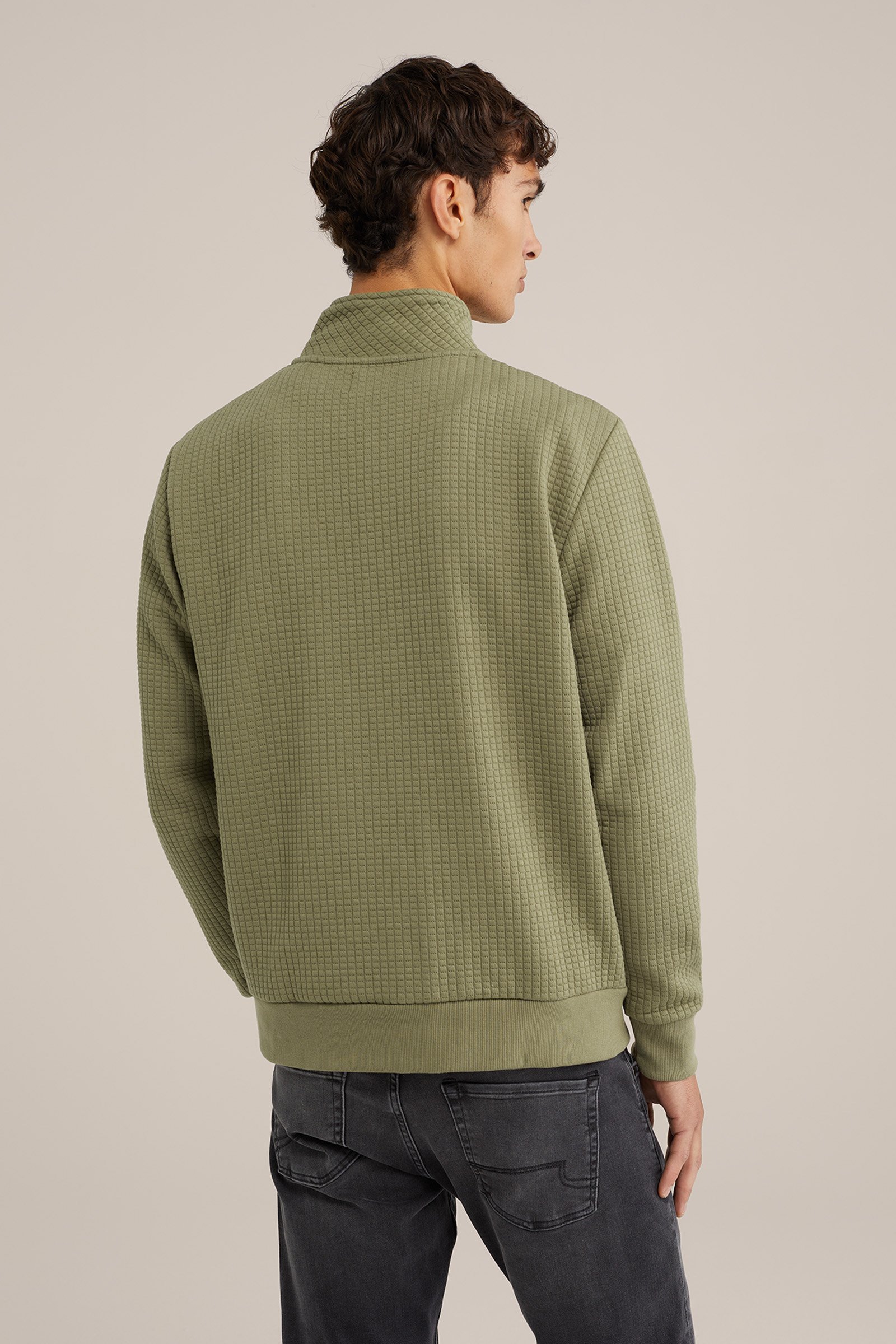 sweater met rits WE Fashion Zeegroen