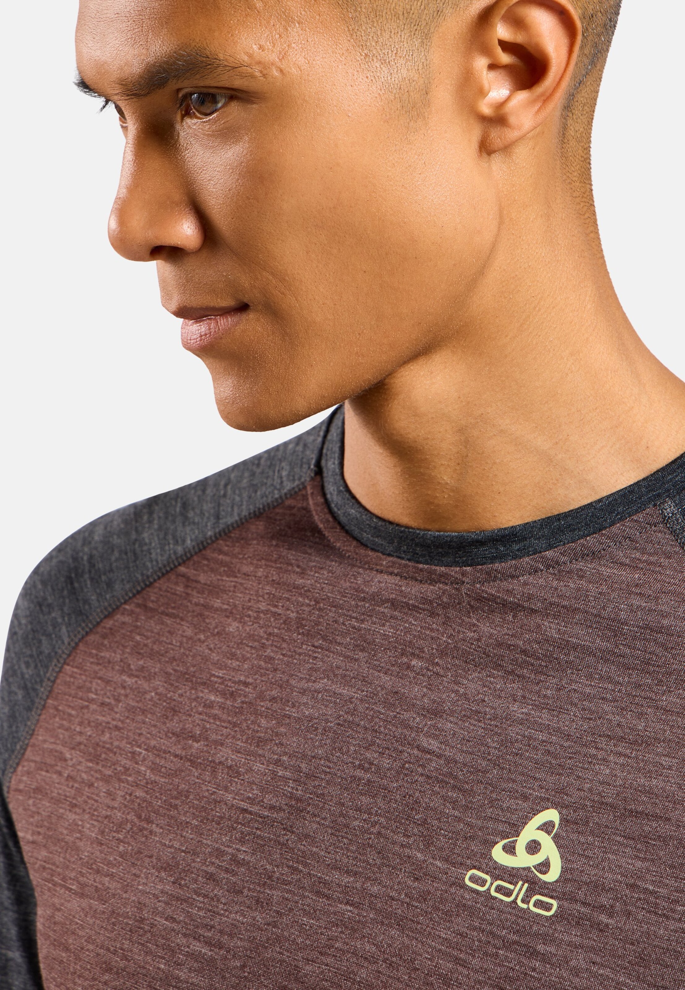 Natural Performance Wool 150 Base Layer Langarmshirt in fudge - dark grey melange