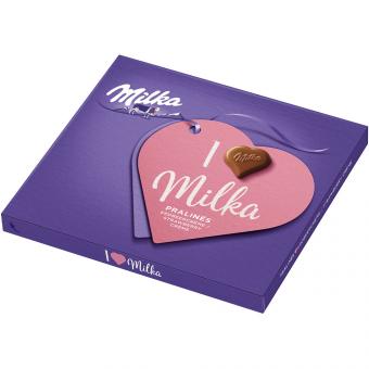 Milka I Love Milka Pralines Erdbeercreme 110g MHD:12.7.25