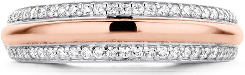 Ti Sento Milano - Damesring - Bicolor - Zilver en Rosé - Zirkonia