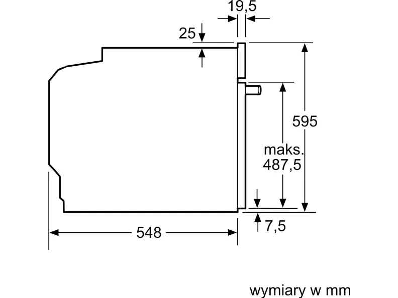 Bosch Serie | 4 HBA534EB0 - Ovn - til indbygning - niche - bredde: 56 cm - dybde: 55 cm - højde: 58.5 cm - med selv-rengøring - Klasse A - sort