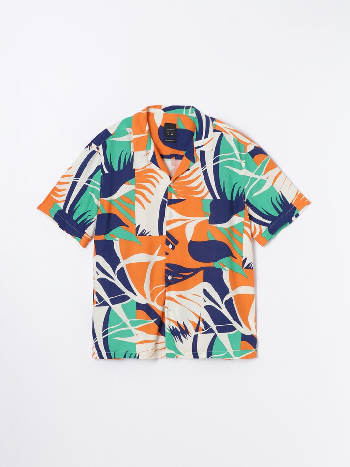 Camisa fluida para resort - Laranja