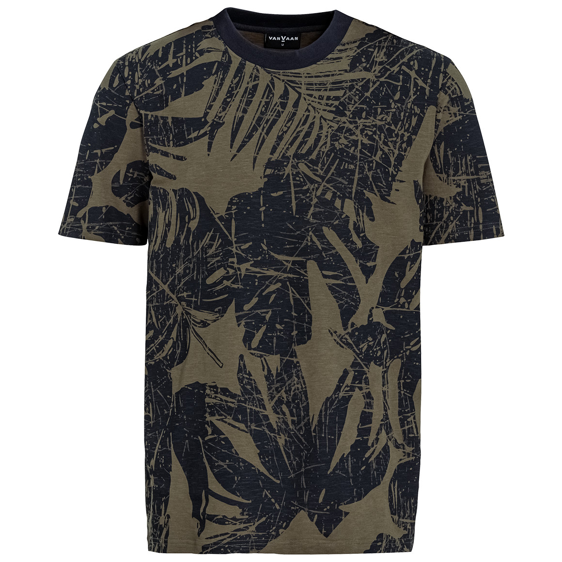 VanVaan Herren T-Shirt mit Allover-Print dunkeloliv