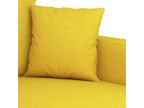 Ensemble de canapés 3 pièces avec coussins Jaune clair Tissu