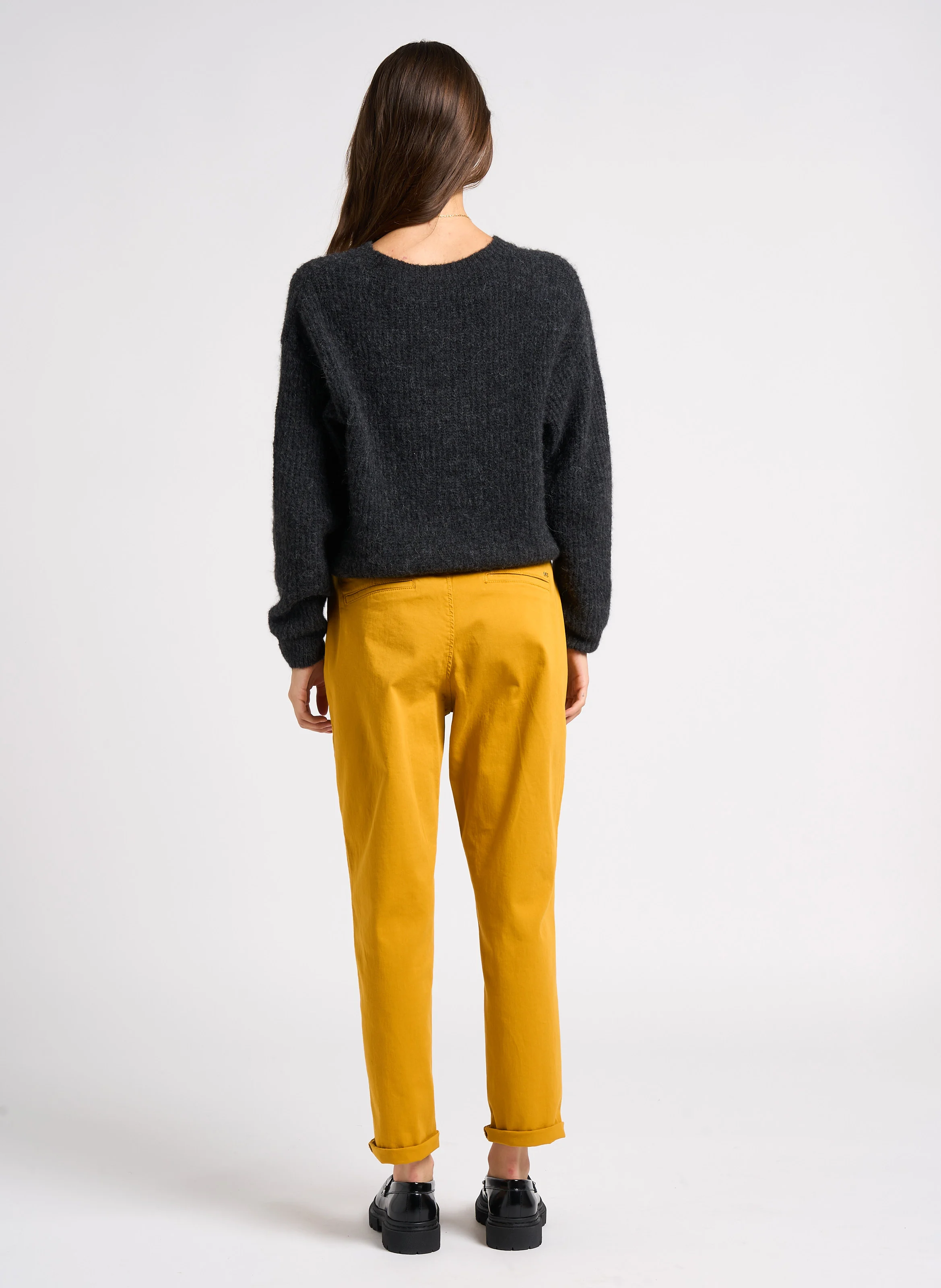 ERLE - Pantalon chino en coton mélangé | Jaune