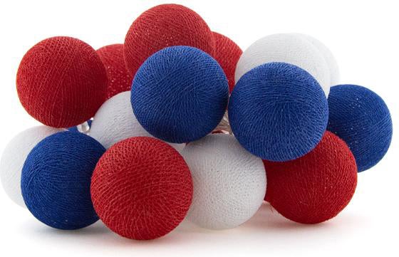Cotton Ball Lights lichtsnoer Holland starter kit rood/wit/blauw 7,4 m met 20 lampen