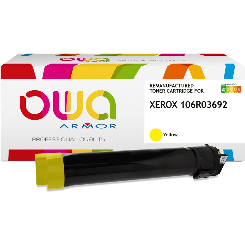 Toner remanufacturé OWA - standard - Jaune - pour XEROX 106R03692