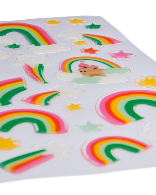2 feuilles d’autocollants 3D 19x10 arc-en-ciel