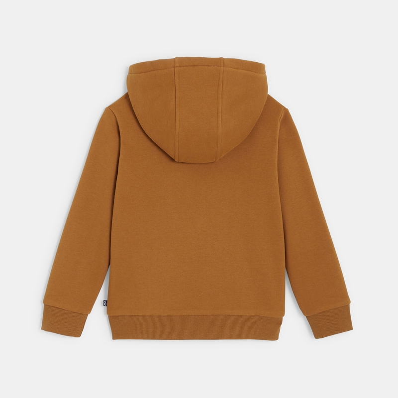 Sweat-shirt doublé en polaire sherpa orange garçon
