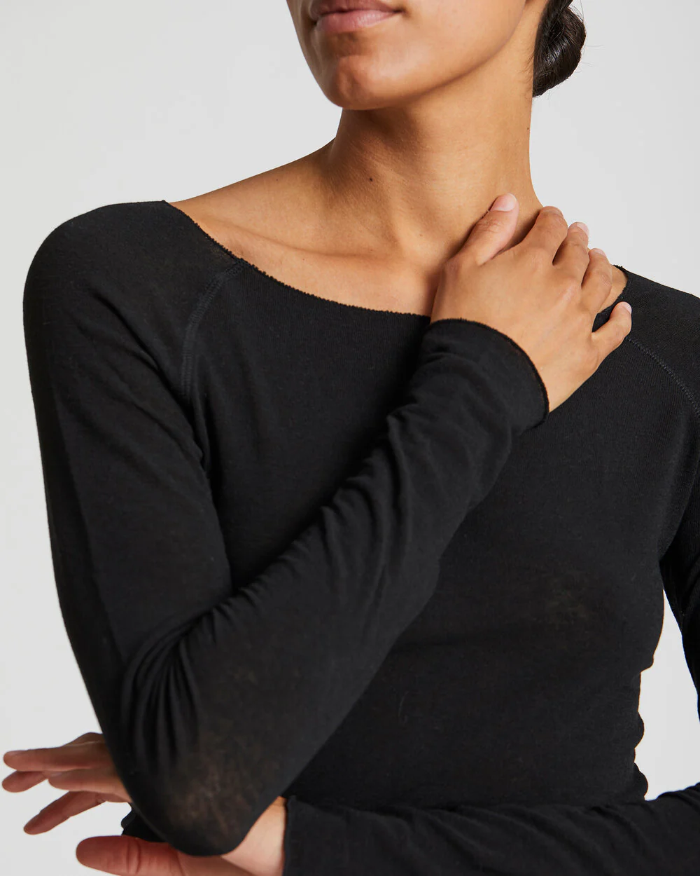 Gai+Lisva  Amalie wool langærmet t-shirt - sort