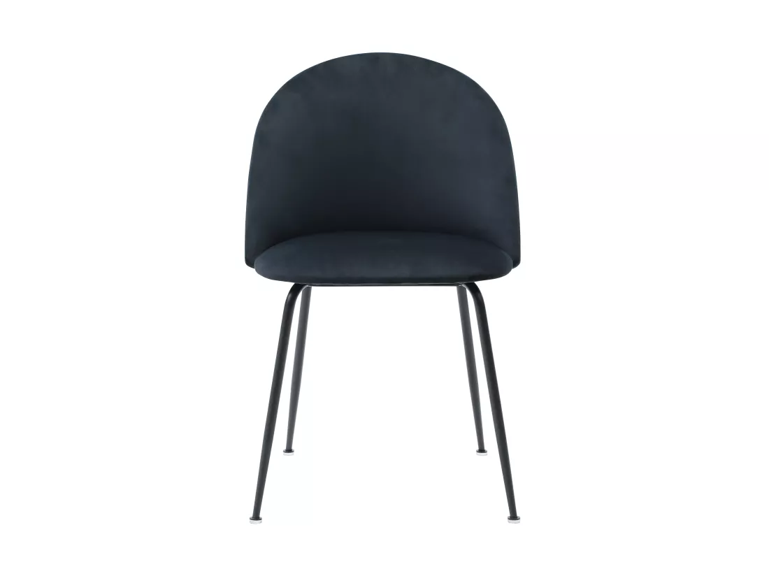 Lot de 6 chaises en velours et acier inoxydable - Noir - MELBOURNE