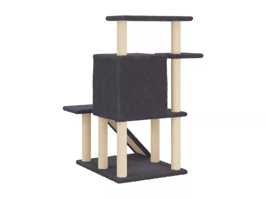 Arbre à chat avec griffoirs en sisal gris foncé 97 cm