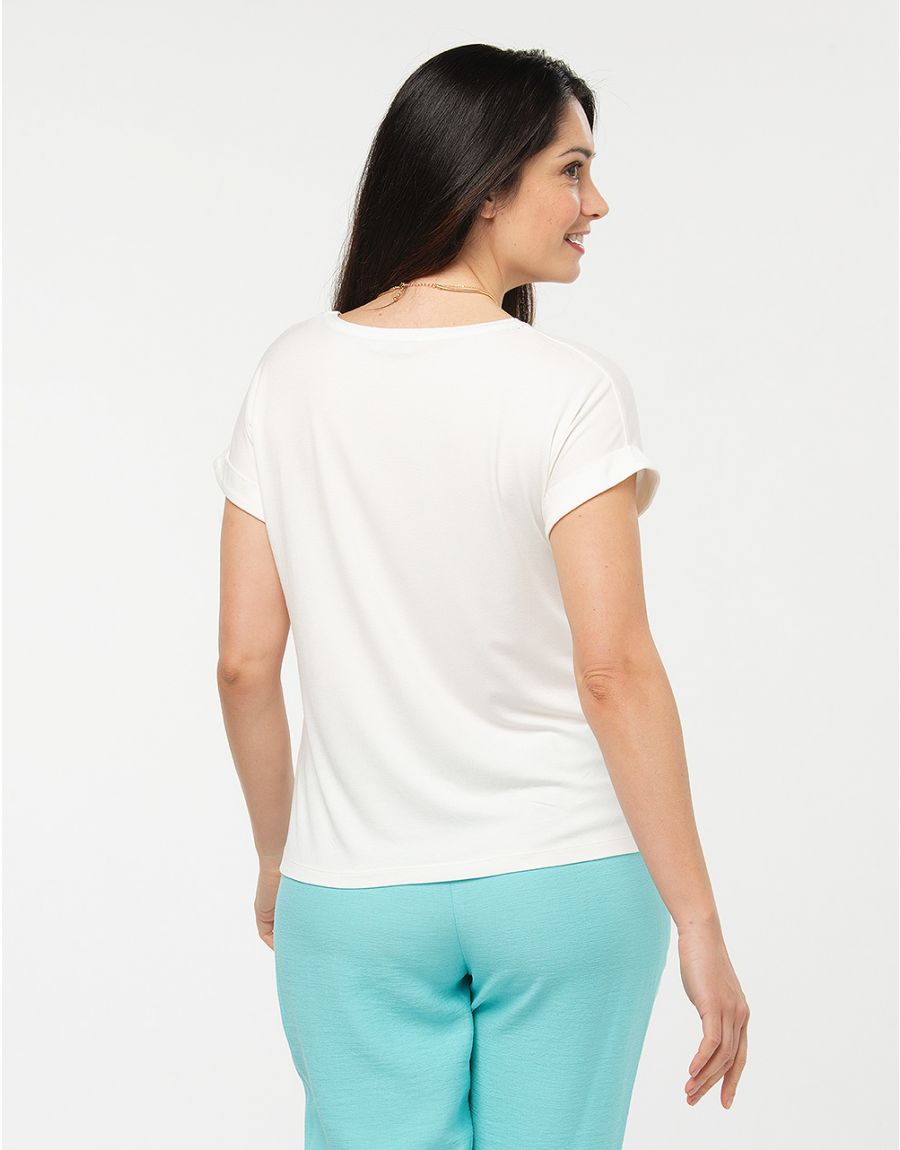 T-shirt écru imprimé