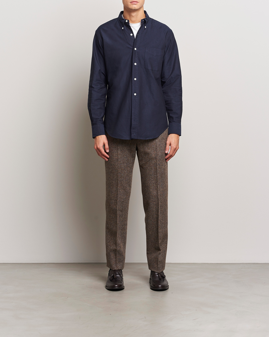 Kamakura Shirts Vintage Ivy Oxford Button Down Shirt Navy