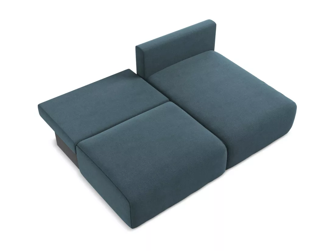 Canapé d’angle 3 places droit sans accoudoir convertible en Strukturstoff - jeans - KONA